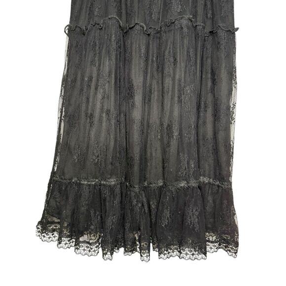 Lapis Women’s Large Smocked Midi Dress Black Lace Elegant Whimsigoth Witchy - Picture 4 of 7